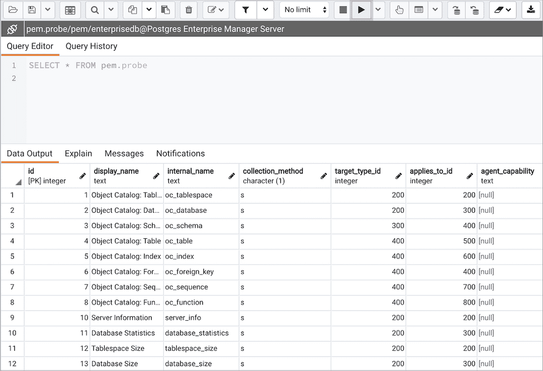 Edit grid window